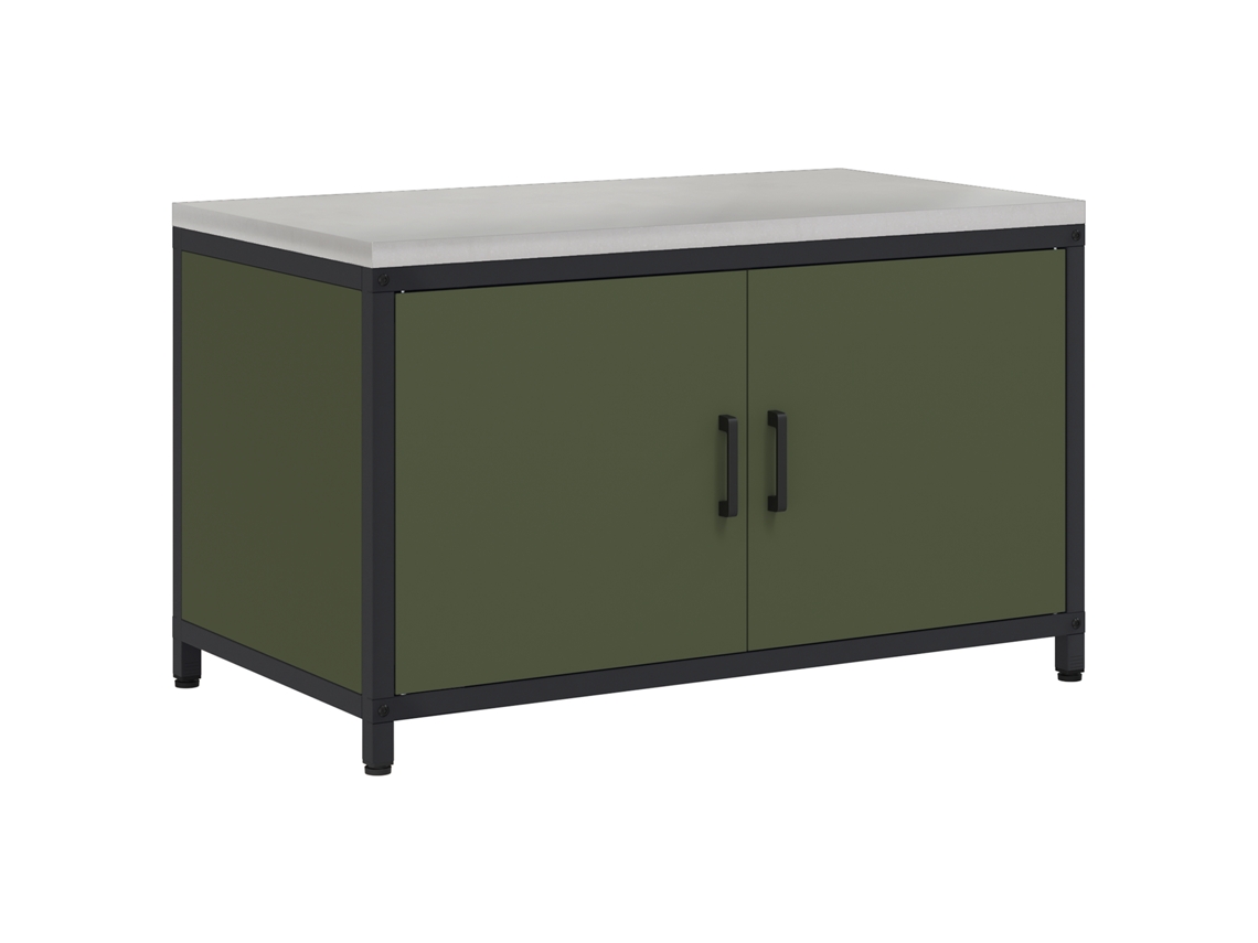 Conjunto 1 Armazenamento De Cozinha Vidaxl Verde-azeitona Aço (90 X 50 X 53 Cm)