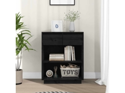 Vidaxl Armário Consola 60x34x75 Cm Pinho Maciço Preto