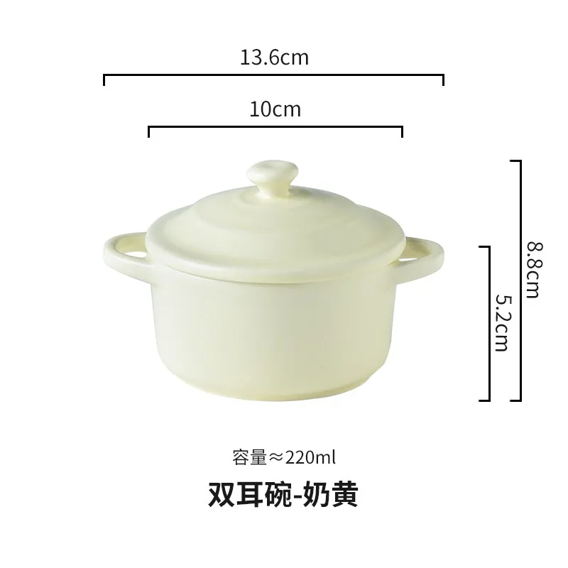 Tigela De Cerâmica Marrom-clara De 4,25 Polegadas (10,8 Cm), Com Capacidade Para 220 Ml, Parede Dupla E Tampa, Própria Para Uso Em Micro-ondas.