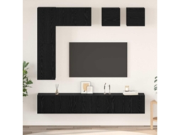 Vidaxl Conjunto De Móvel De Tv 8 Unid. Carvalho Preto