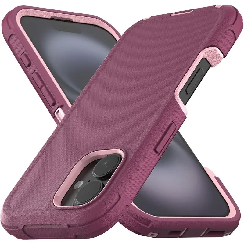 (roxo/rosa, Iphone 16 Plus) Capa Rígida De Padrão Militar Com Cobertura Total, Resistente E Durável, À Prova De Choque E Poeira.