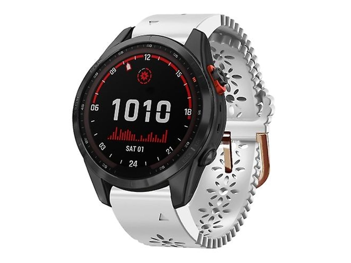Lurelia Pulseira De Relógio Garmin Fenix 7s Solar Silicone 20mm, Compatível Com Mulheres Cadarço Branco Punch
