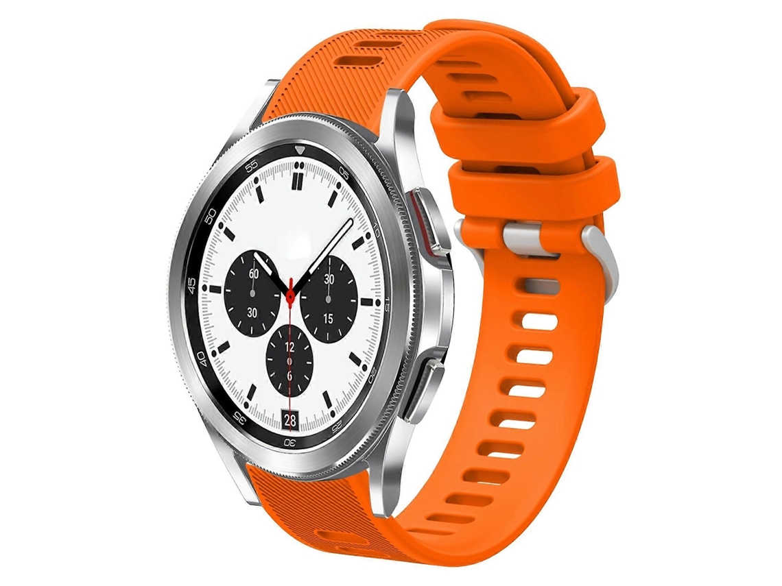 Pulseira De Silicone Sarjada De Cor Sólida Para Samsung Galaxy Watch4 Classic 42mm 20mm