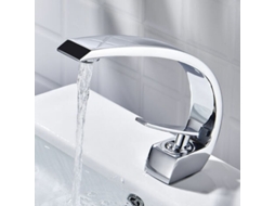 Torneira de Bacia Nova Line, com cascata, latão cromado, para banheiro | S/MARCA