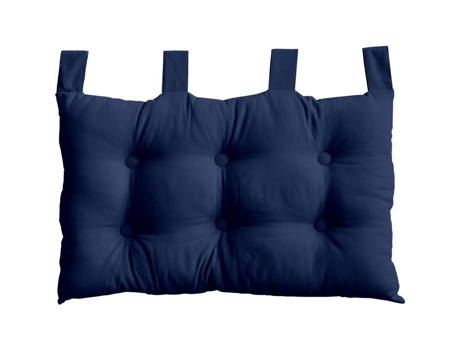 Cabeceira Coussin Panamá Azul Marinho 70 X 45 Cm 100 Algodão 4 Pernas Com Botões Eminza