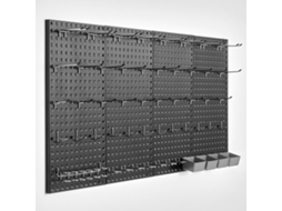 Painéis Perfurados de Metal 609,6 X 304,8 19 Mm 4 Painéis, Organizador Parede Resistente com Acessórios, para Sala Estar, Armazenamento Ferramentas,