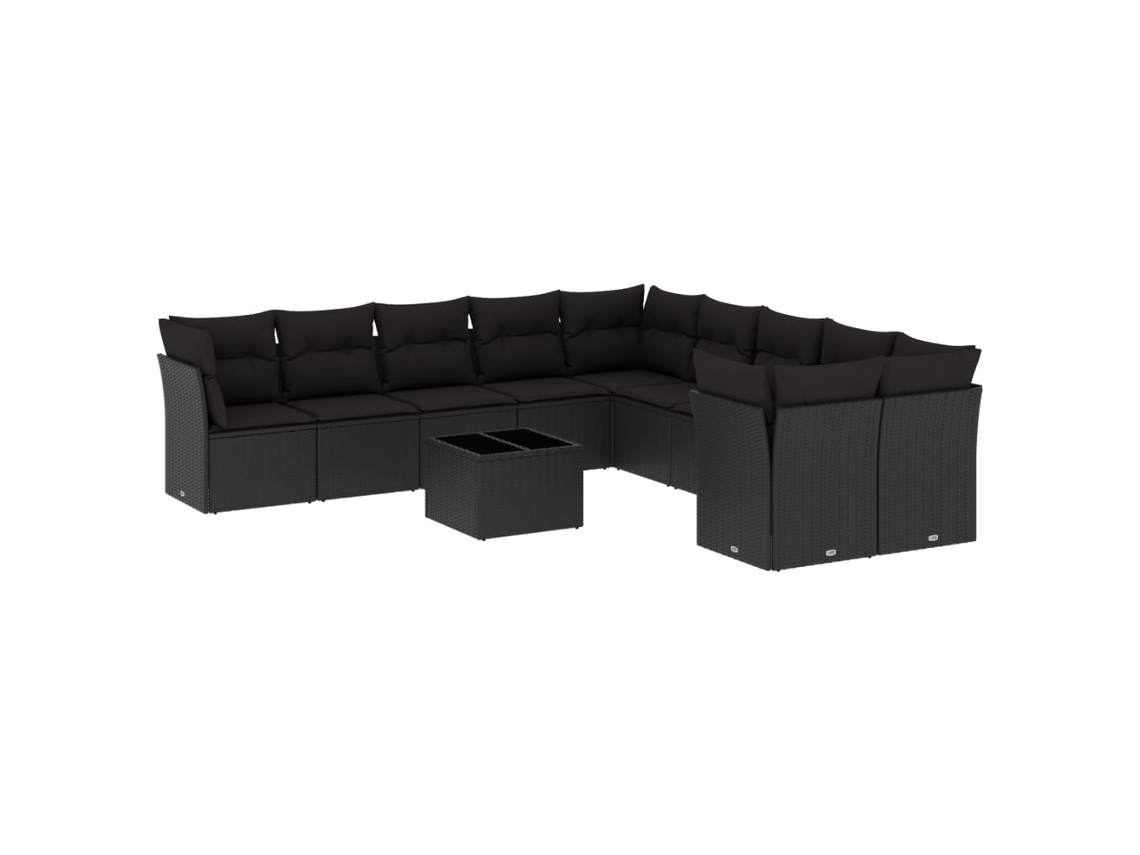 Garden Sofa Set, Garden Sofa Sets Vidaxl Preto Rattan / Vime (n/a)