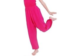 Calcinha Baggy Dança Aladdin Para Crianças Menino Menina Calça Yoga Casual Solta Harem De Mistura De Algodão Rose