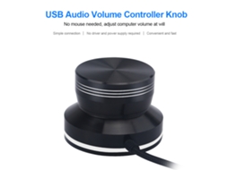 Controle De Volume De Áudio Usb Aimos Com Botão De Mudo E Luz Azul Plug And Play Para Pc, Mac E Android