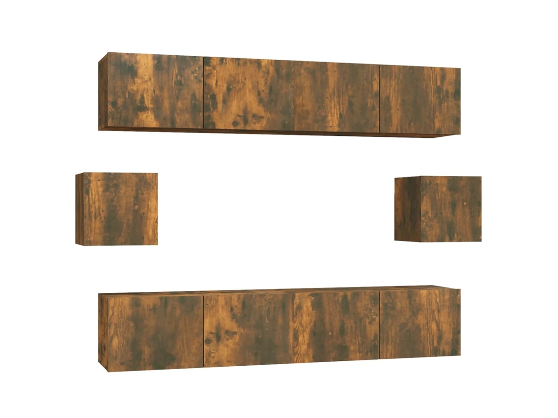 Tv Cabinet Set, Tv Cabinet Sets Vidaxl Marrom Madeira Processada (n/a)