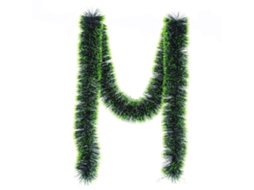 Laxiscreed Décor Com Faixa De Natal Verde Escura E Borda Branca, Tinsel Com Flocos De Neve