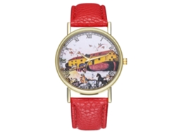 Relógio de pulso analógico de quartzo com mostrador redondo Zhoulianfa para homens e mulheres