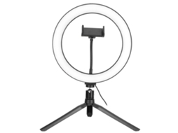 Luz Anel Led com 3 Temperaturas de Cor e 10 Níveis de Brilho para Transmissão Ao Vivo e Selfie