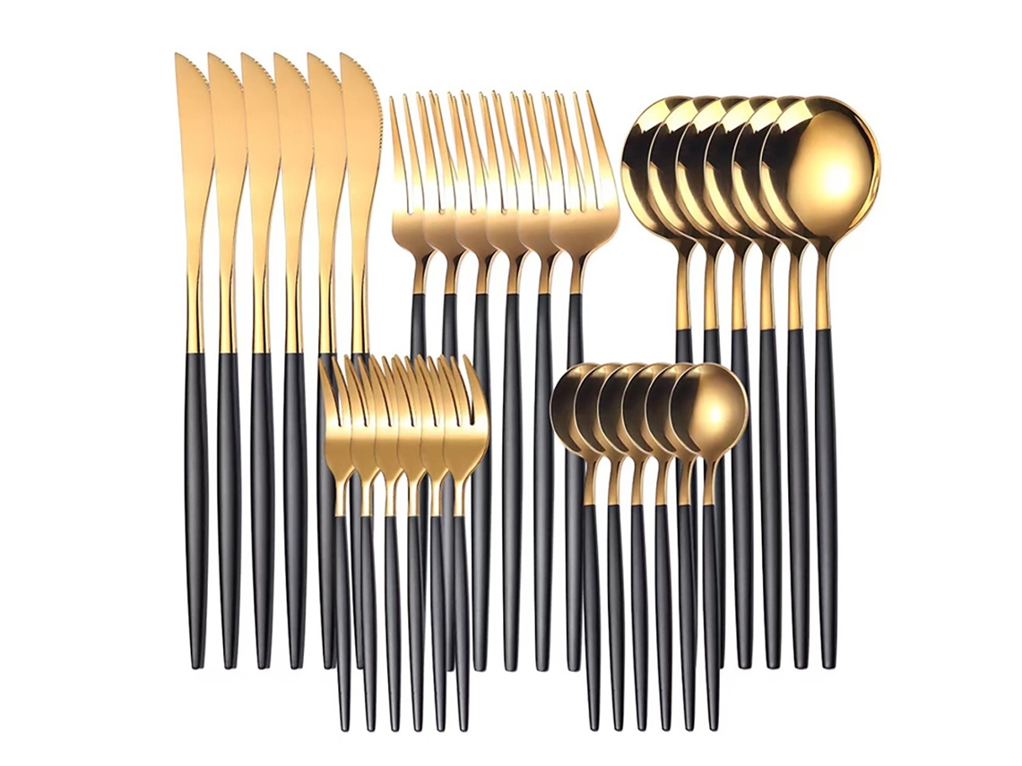 Conjunto De Talheres De Aço Inoxidável 30 Und Yunzii
