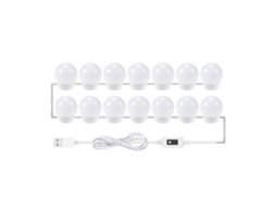 14 Pcs Luzes de Espelho LED com Sensor para Maquiagem e Banheiro com Cabo USB 1.5m S/MARCA