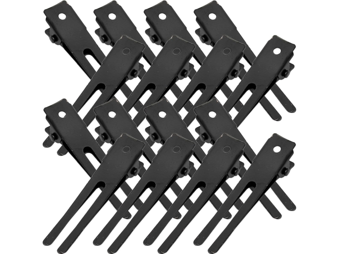 100 Presilhas de Cabelo em Metal Preto com Bordas Lisas e Antideslizantes
