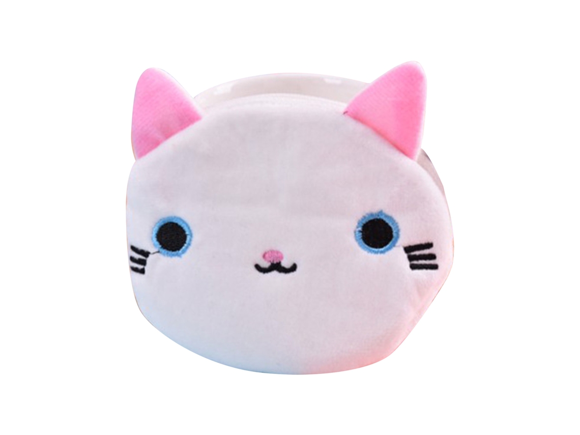 Bolsa de moedas pelúcia gato cartoon para crianças S/MARCA