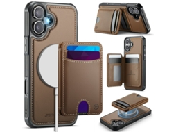 Capa Jeehood Para Iphone 17 Em Couro Sintético - Marrom