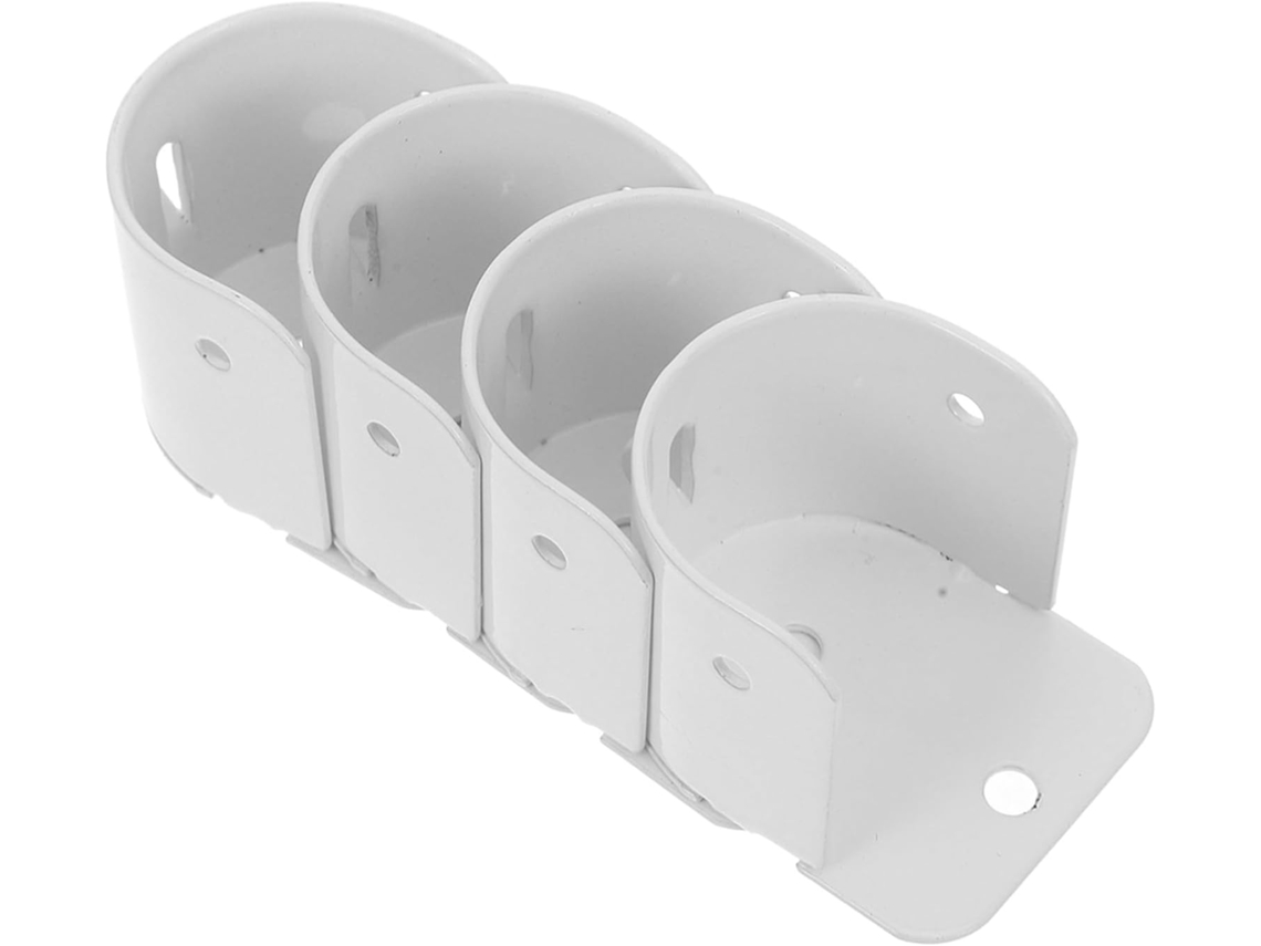 Conjunto De 4 Suportes Para Varão Cortina Chuveiro Em Aço Inoxidável, Fácil Instalação, Prático Varão Para Tecido Branco