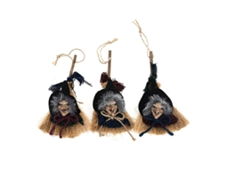 3 Unidades de Vassoura Mágica para Decorações de Halloween ALLINLESS