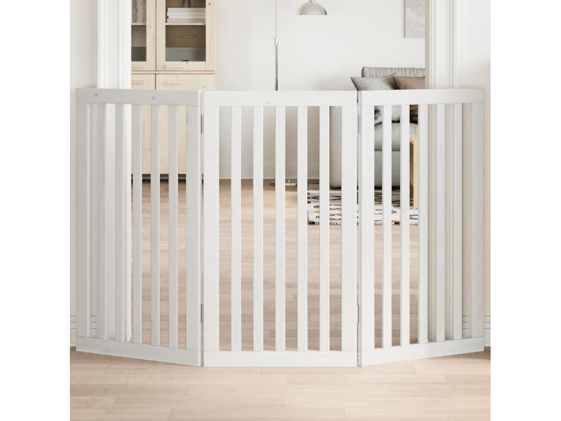 Vidaxl Portão Dobrável 3 Painéis 150 Cm Álamo Branco