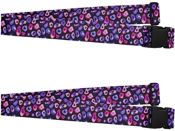 Conjunto De 2 Cintas Bagagem Com Estampa Leopardo, Azul E Roxa, Resistentes E Ajustáveis, Para Homens E Mulheres, Ideais