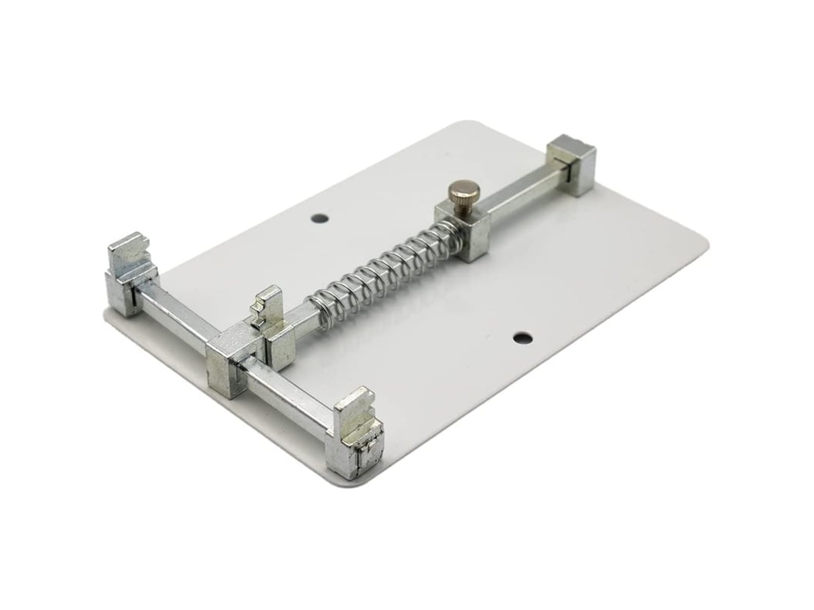 Suporte De Placa De Circuito Universal Para Solda E Reparo Aço Inox 12x8cm