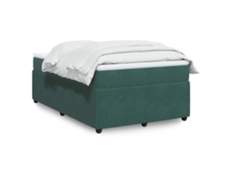 Cama Boxspring Com Colchão 120x200 Cm Veludo Verde-escuro