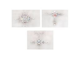 Conjunto de 3 tatuagens temporárias de strass para o peito, decoração fofa para festas, apresentações de palco e Halloween.