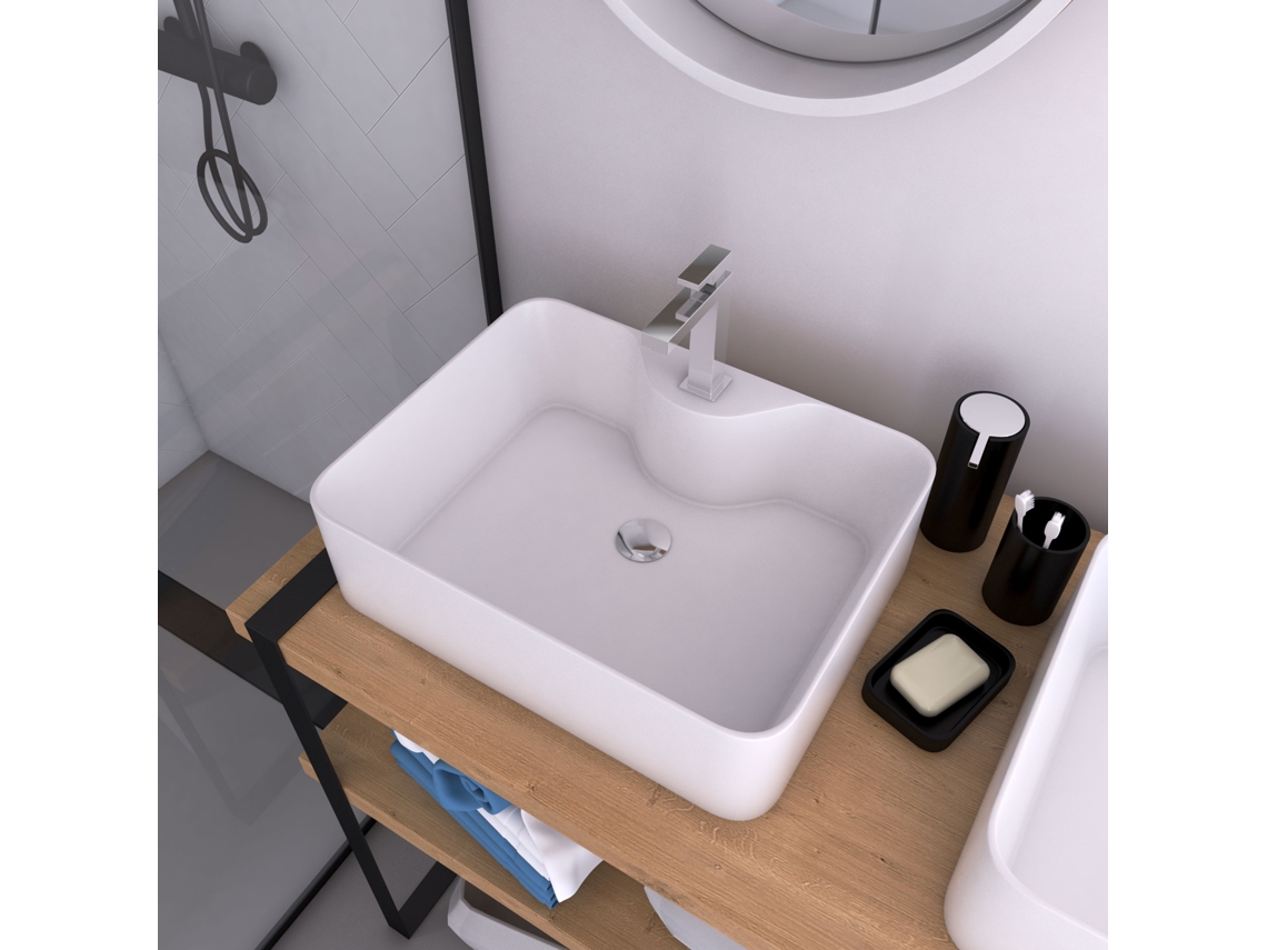 Lavatório Retangular Ceramico AURLANE (480 x 370 x 135mm)