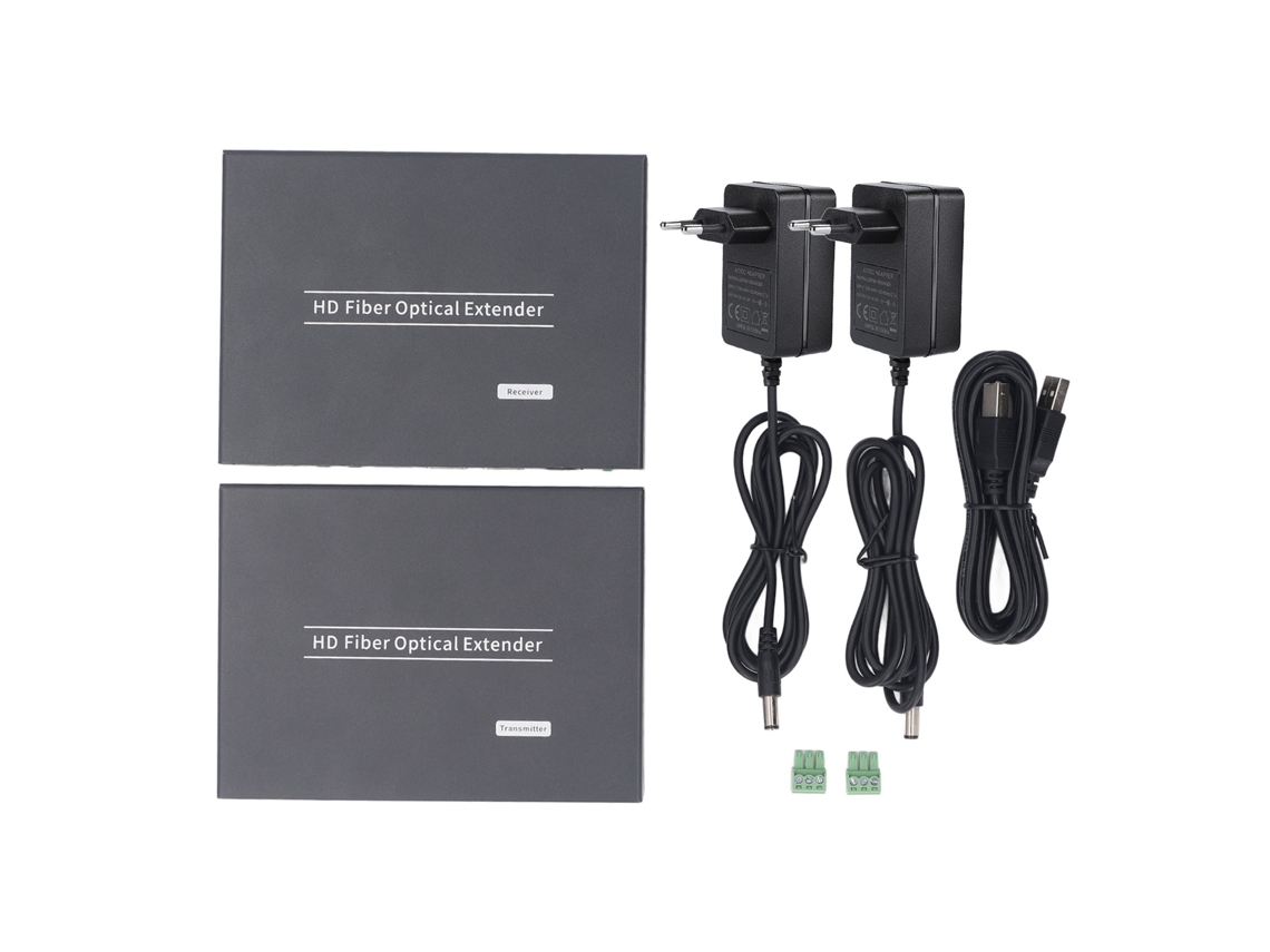 Extensor De Fibra Kvm 4k Hd Com Mouse Teclado Ir 20km