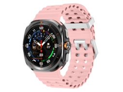 Pulseira Marine Para Samsung Galaxy Watch Ultra 2/1 47mm (2026/2025/2024), Silicone, Desportiva Rosa Hexinyigjly