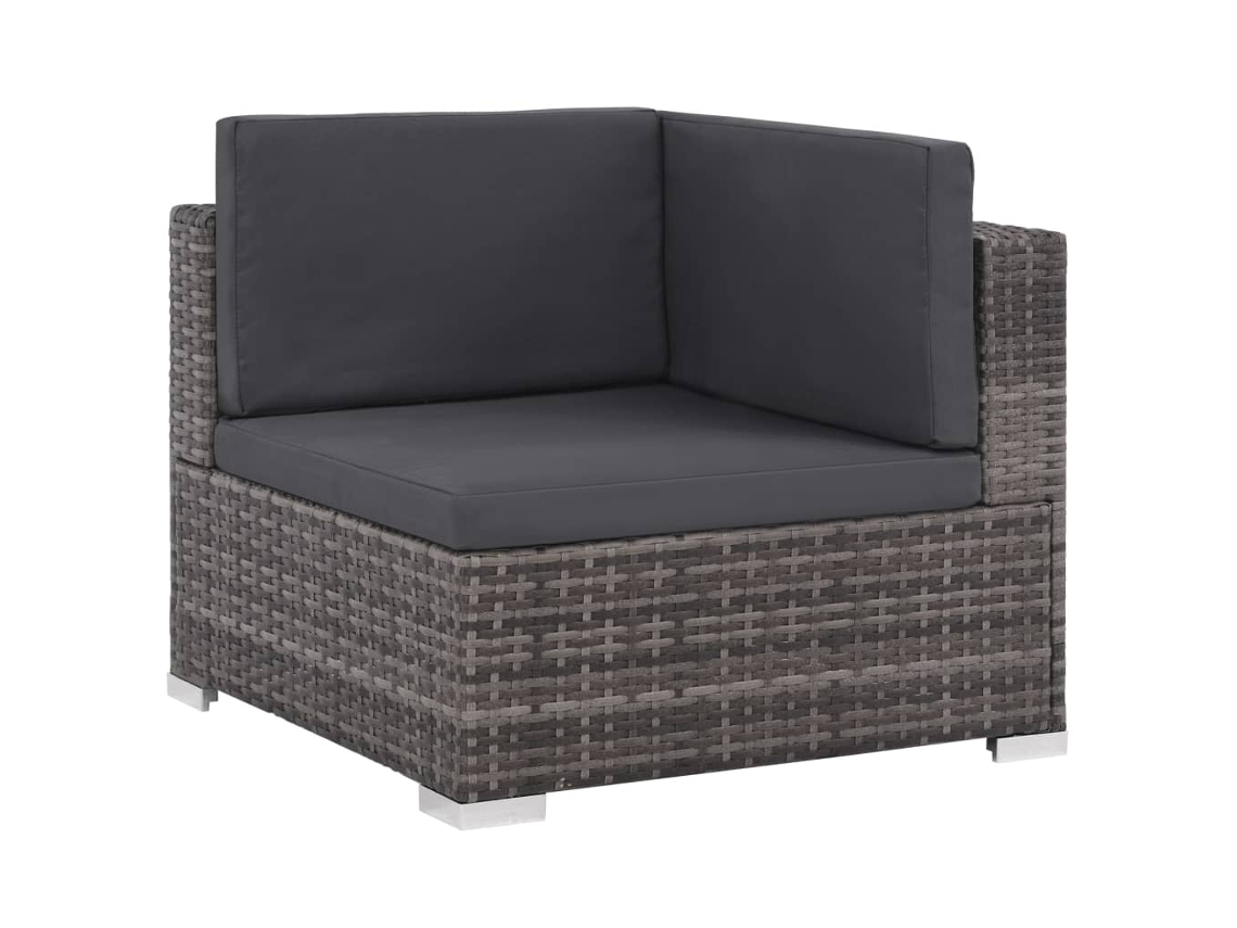 Maison Exclusive - 6 Pcs Conjunto Lounge De Jardim C/ Almofadões Vime Pe Cinzento