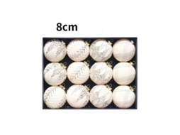 Kit De 12 Bolas De Natal Coloridas Com Flocagem Diamante, 8cm, Pingentes Para Árvore De Natal Igvtrade