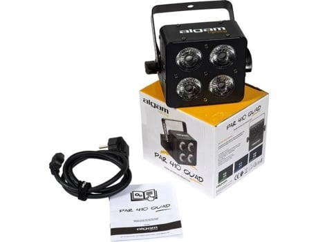 Projetor quádruplo Algam Lighting Par 410, 4 LEDs RGB de 10 W, Alga Maris