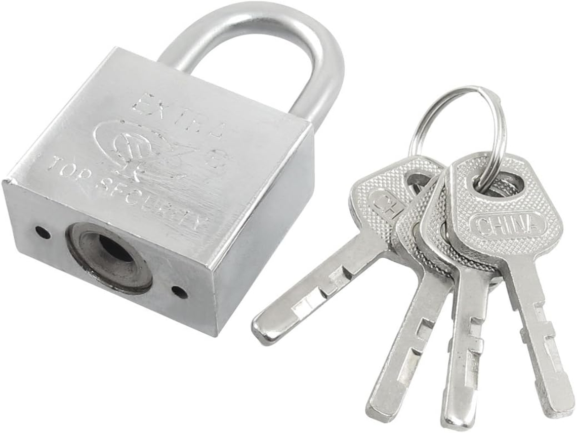 Cadeado de Segurança Prateado para Porta Escritório, 30 Mm Largura, 1,9 Pés Altura, com 3 Chaves CHABERLU