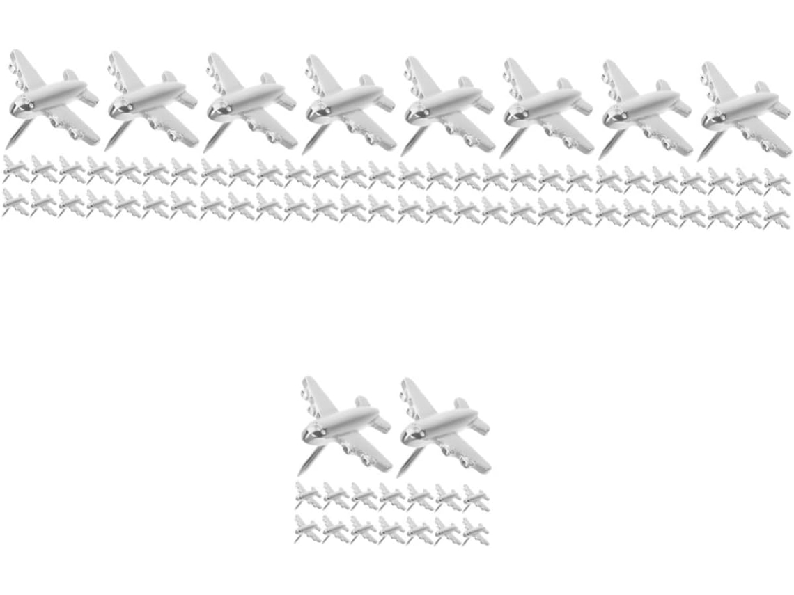 Operitacx Conjunto De 120 Tachinhas Metal Em Formato Avião Enfeites