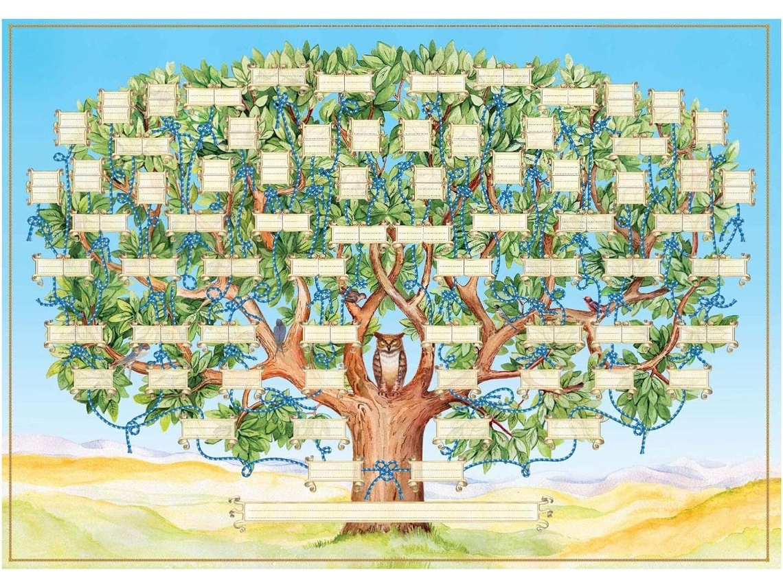 Árvore Genealógica Gráfico Genealógico Preencher 6 Gerações Genealogia História Familiar Ancestralidade Pôster GOKOCO