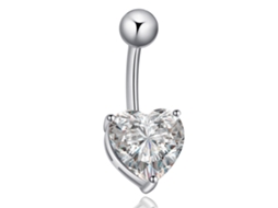 Anel De Umbigo Coração Piercing Corpo Decoração Com Zircão