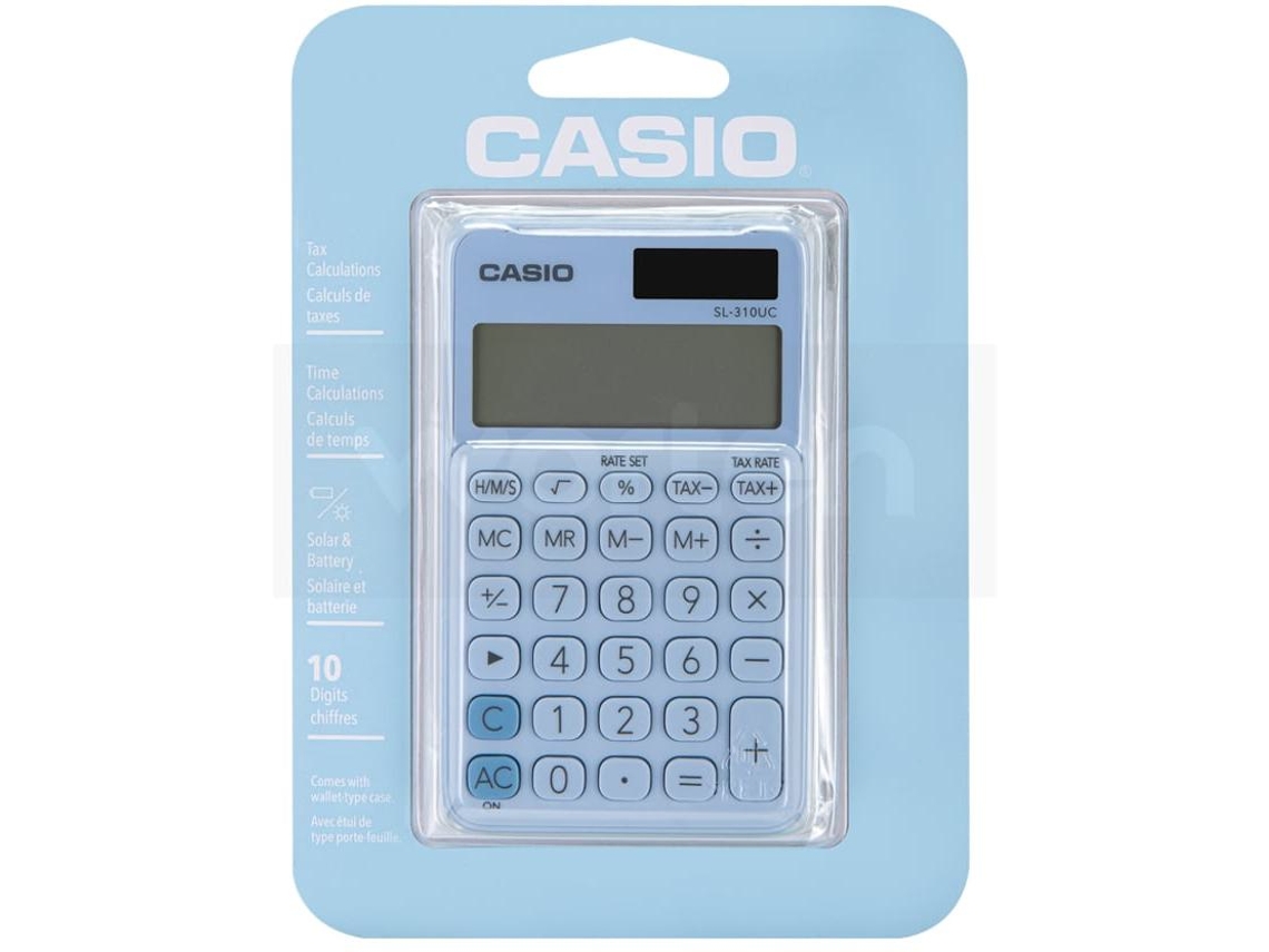 Calculadora Básica CASIO SL-310UC-LB Azul Claro (10 dígitos)