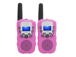 Ats 2pcs Walkie Talkie para Niños Con Pantalla Lcd Portátil Regalo de Cumpleaños Año Nuevo Rosa