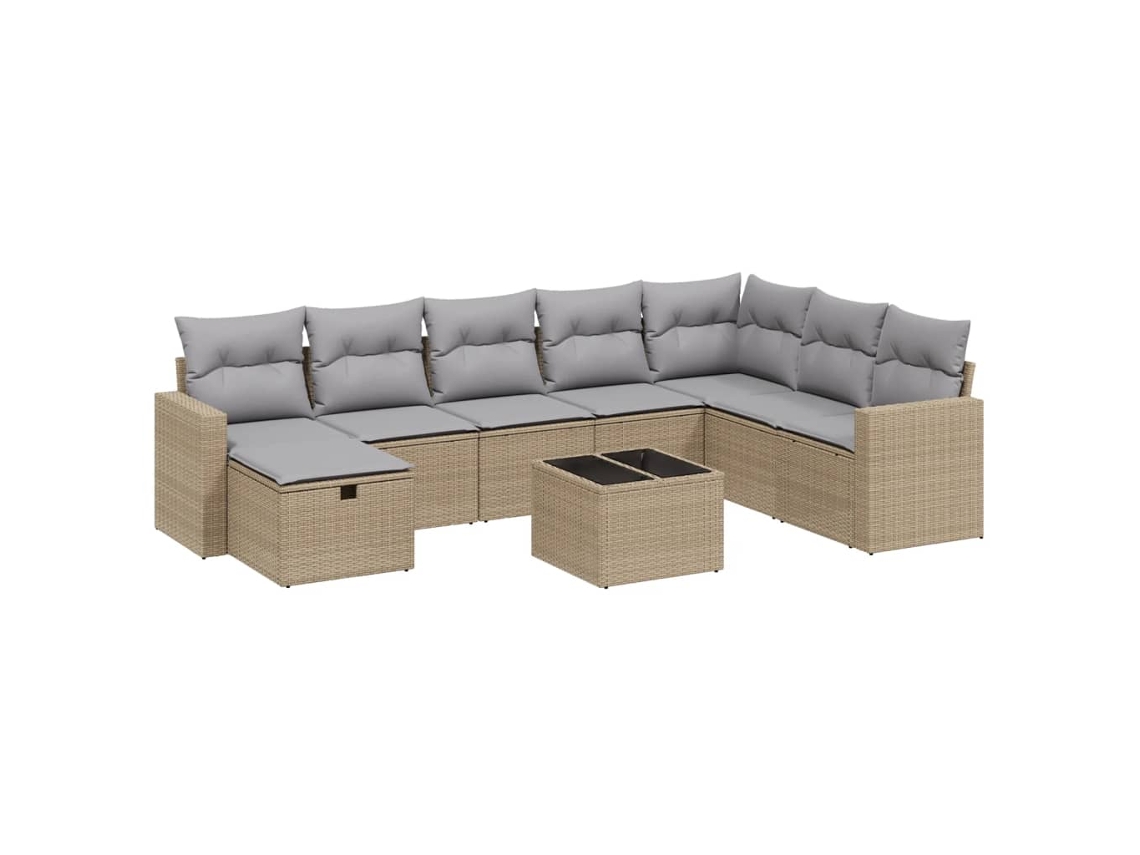 Garden Sofa Set, Garden Sofa Sets Vidaxl Bege Rattan / Vime (n/a)