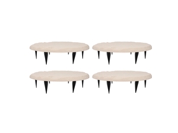 Pedras De Passo Decorativas Resina Jardim Bege Com Estacas