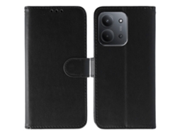 Capa Tipo Carteira De Couro Pu Com Alça Preta Para Xiaomi Redmi 15c 5g (ue) (173 Mm) / 15c 4g (ue) (173 Mm)