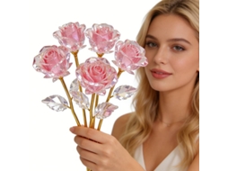 Buquê de 5 Rosas Artificiais, Rosas Preservadas, Presente Romântico, Decoração de Casamento para Casa. AQUAFORGE
