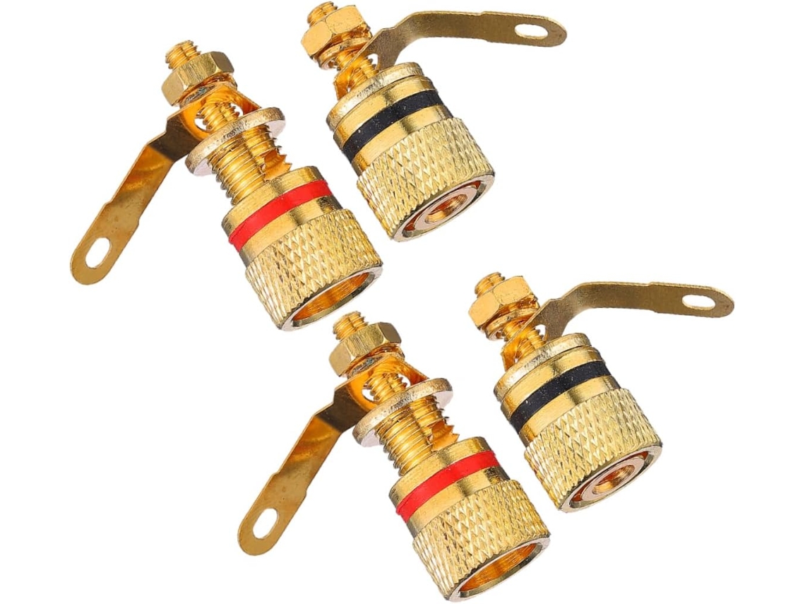 Conjunto De 4 Conectores Banana Para Alto Falantes E Amplificadores, Conectores Terminais Para Subwo Gokoco