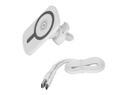 Carregador Sem Fio Magnético Para Carro Com Suporte Estável Em Abs Compatível Com Iphone 12 13 Branco