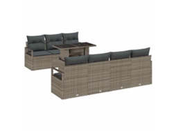 Maison Exclusive - Conjunto De Sofá De Jardim 8 Pcs Cinzeto Vime Pe