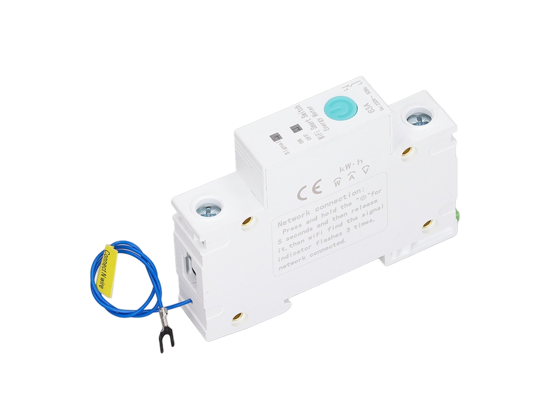Interruptor Inteligente WiFi com Medidor de Energia Din Rail Controle Sem Fio App Ewelink AC230V 1P 63A