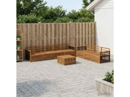 Vidaxl Conjunto De Sofás Para Exterior 8 Pcs Natural
